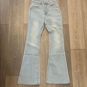 Blue Flare Wide Leg Jeans with Vintage Appeal